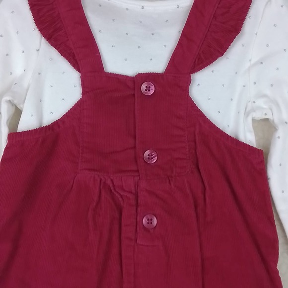 Carter's Baby 2-Piece Corduroy Overall Set Girl's Size‎ 24mo in Pink, White - Picture 7 of 14